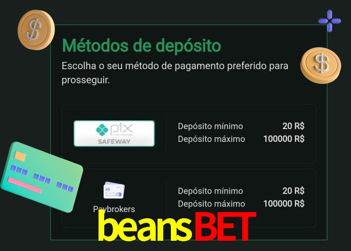 O cassino beansbet oferece uma grande variedade de métodos de pagamento